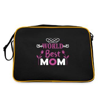 Weltbeste Mutter - Muttertagsgeschenke - Retro Tasche - Schwarz/Gold - Hinten