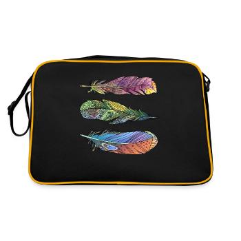 Feder - Retro Tasche - Schwarz/Gold - Hinten