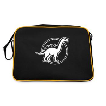 Dino Dinosaur Dinosaurs Paleontology - Retro Bag - black/gold - Back
