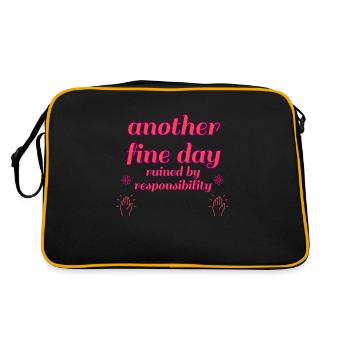 another fine day ruined by responsibility - Retro Bag - black/gold - Back