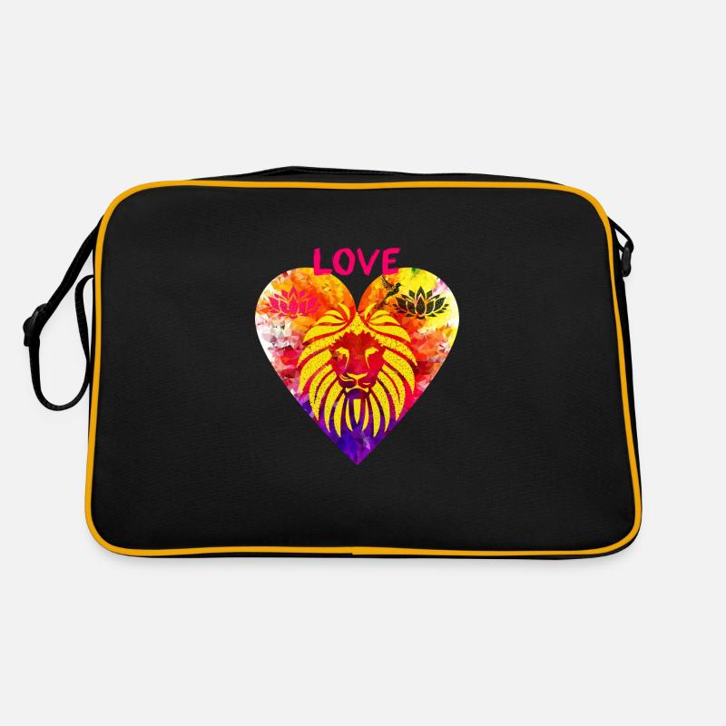 Herz mit Löwe Retro Tasche