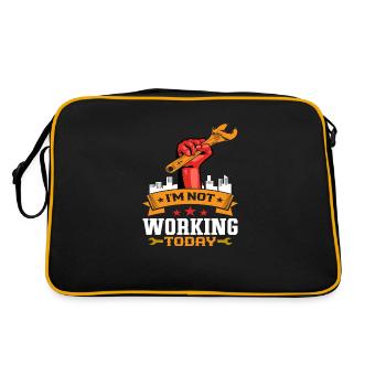I´m not working today - Retro Tasche - Schwarz/Gold - Hinten