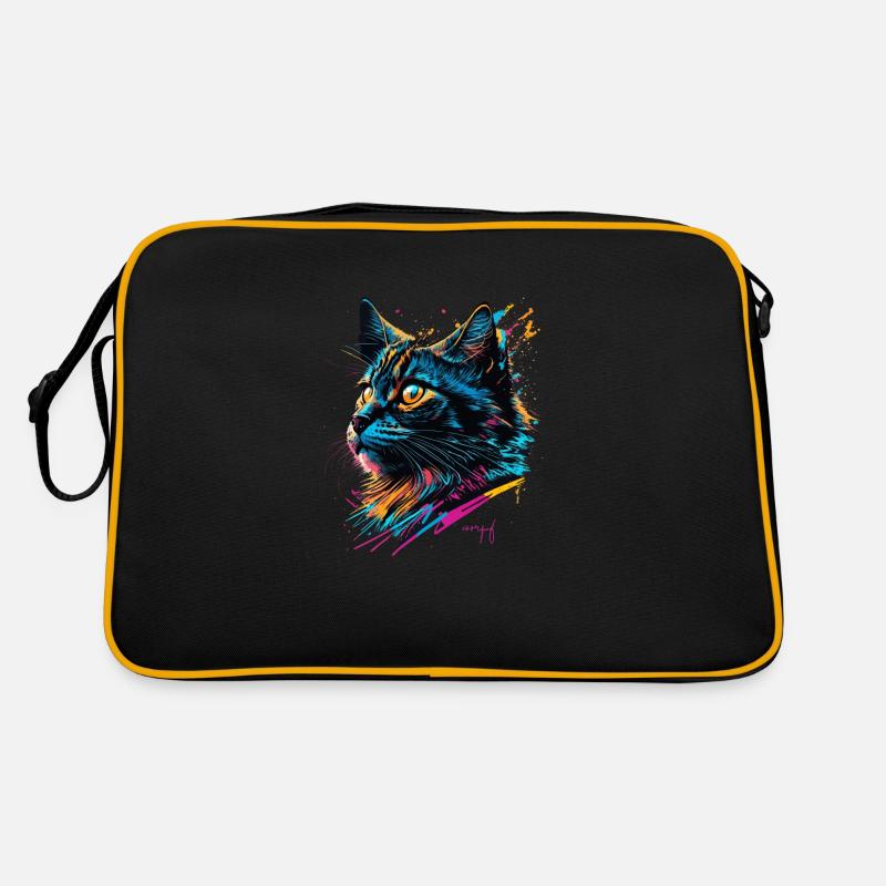 Colorful Graffiti Cat Retro Bag