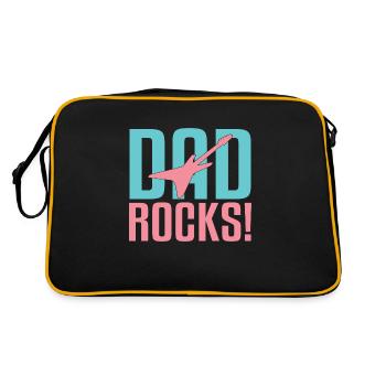 Dad Rocks! - Retro Bag - black/gold - Back