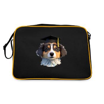 Bachelor Shepherd Dog Graduation Dogs Studies - Sac Retro - noir/or - Dos