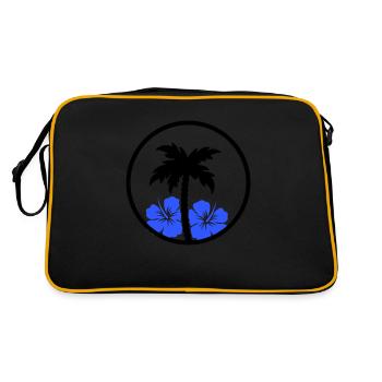 Palm hibiscus - Retro Bag - black/gold - Back