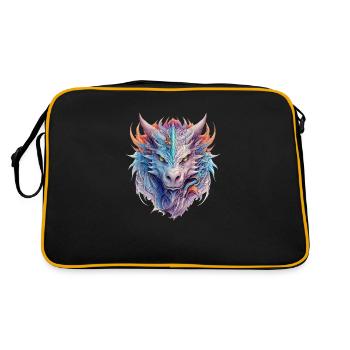 Dragon Face - Retro Tasche - Schwarz/Gold - Hinten