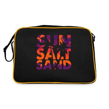 Sommer surfen kroatien strand paradies hrvatska party - Retro Tasche - Schwarz/Gold - Hinten