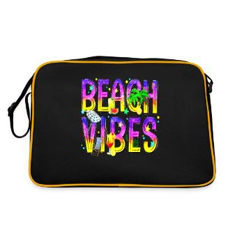 Été surf croatie plage paradis ambiance de fête - Sac Retro - noir/or - Dos
