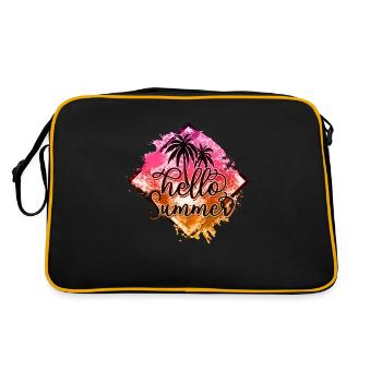 sommer surfen kroatien strand paradies party vibes - Retro Tasche - Schwarz/Gold - Hinten