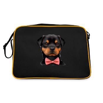 Rottweiler Chiens Rottweiler Puppy Dog - Sac Retro - noir/or - Dos