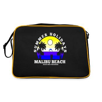 Été surf croatie plage paradis ambiance de fête États-Unis - Sac Retro - noir/or - Dos