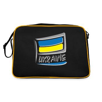 Ukraine Flag Flag - Retro Bag - black/gold - Back