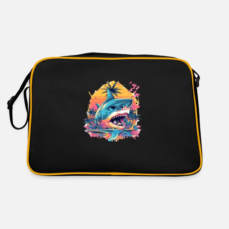 Shark - Retro Tasche - Schwarz/Gold