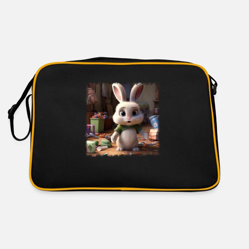 Cute bunny - Retro Bag - black/gold