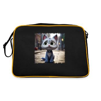 cute cat - Retro Bag - black/gold - Back