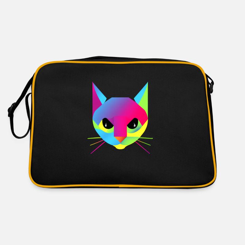 Trippy cat three Retro Tasche