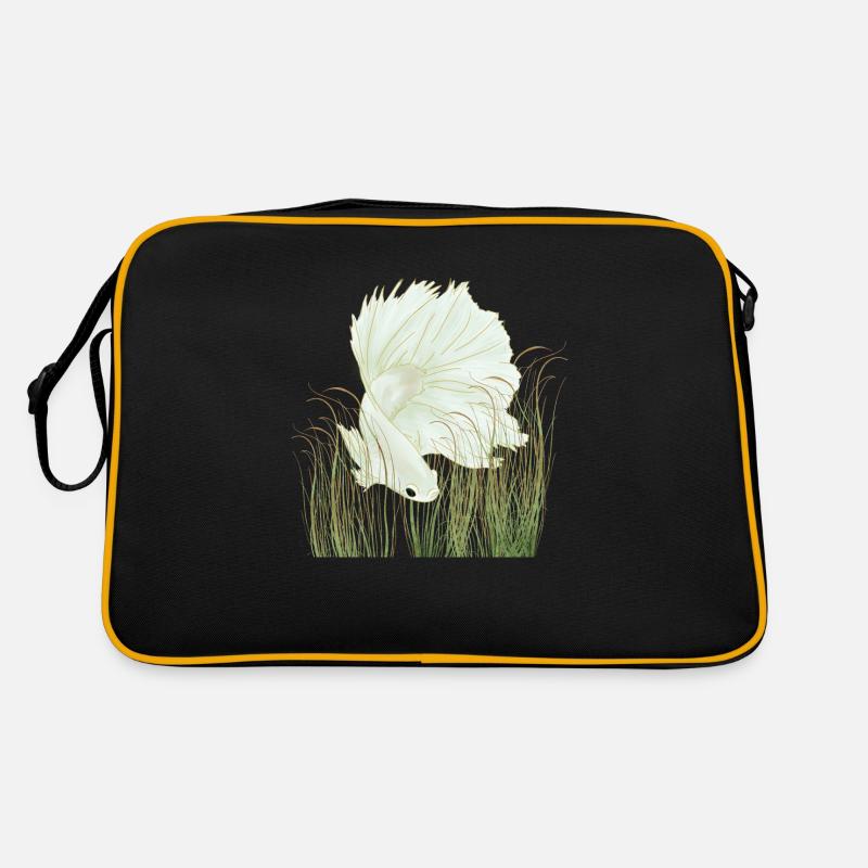 Betta Splendens Halfmoon White Retro Bag