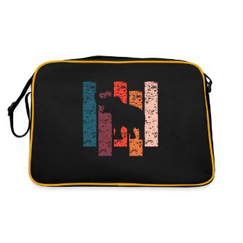 Vintage Geschenk Elefant - Retro Tasche - Schwarz/Gold - Hinten