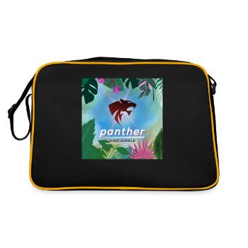 Panther king jungle - Retro Tasche - Schwarz/Gold - Hinten