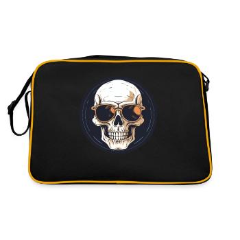 Crâne avec lunettes de soleil, crâne, squelette - Sac Retro - noir/or - Dos