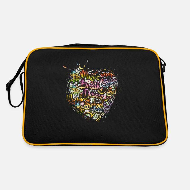 Graffiti-Stil Splash Hip-Hop-Farben Malerfarbe - Retro Tasche - Schwarz/Gold