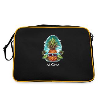 Aloha Pineapple Beach Holiday Hawaii Chemise - Sac Retro - noir/or - Dos