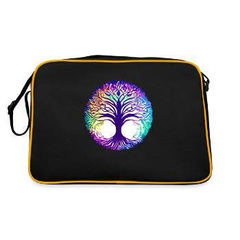 Lebensbaum Yoga Meditation Baum des Lebens - Retro Tasche - Schwarz/Gold - Hinten