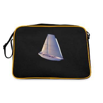 Segelschiff Segeln Segelsport Segler Segelboot - Retro Tasche - Schwarz/Gold - Hinten