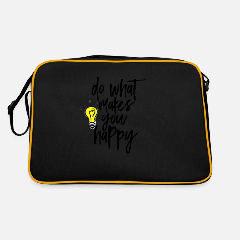 MOTIVATION - Retro Tasche - Schwarz/Gold