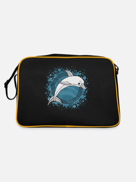 Delfin - Retro Tasche - Schwarz/Gold