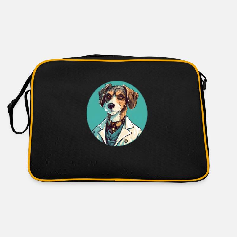 Doktorhund im Einsatz Retro Tasche