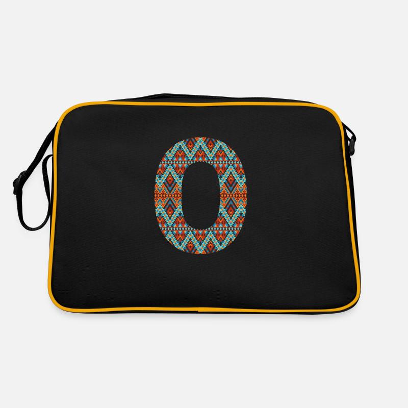 Buchstabe O- Boho-Design, buntes Monogramm Retro Tasche