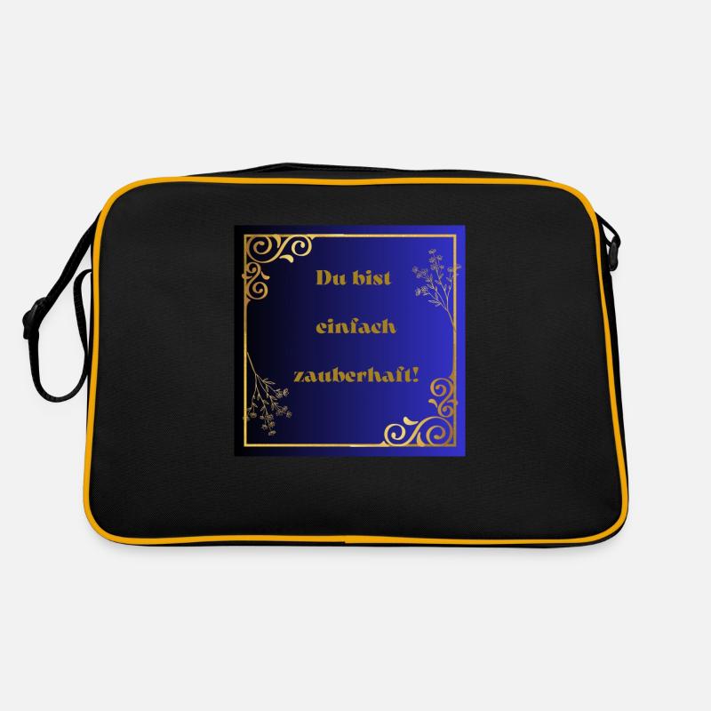 Du bist einfach zauberhaft - Retro Tasche - Schwarz/Gold