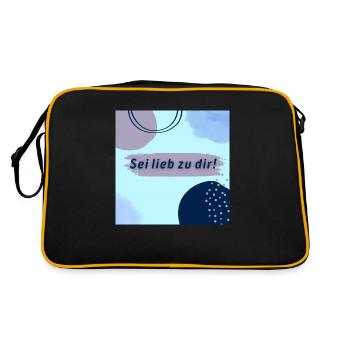 Sei lieb zu dir - Retro Tasche - Schwarz/Gold - Hinten