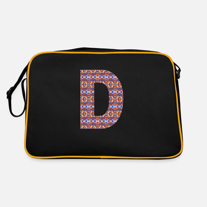 Monogram Letter D- geometric pattern Retro Bag