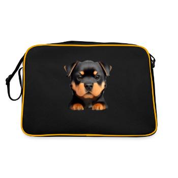 Rottweiler Chien Rottweiler Chiot Chiens Chiot - Sac Retro - noir/or - Dos