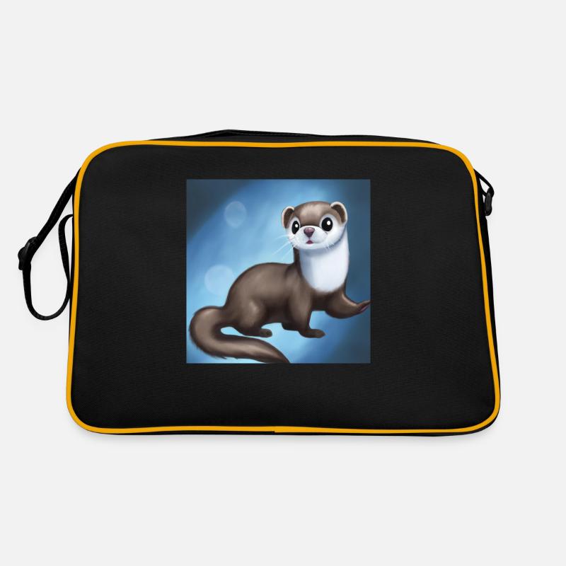 Der kleine Feenotter - Retro Tasche - Schwarz/Gold