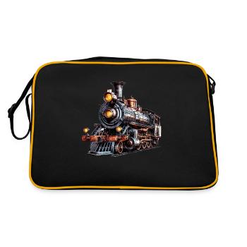 The steam locomotive, a historical relic - Retro Bag - black/gold - Back