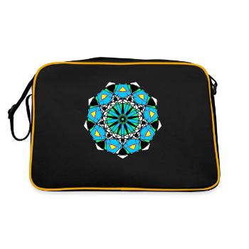 Muster - Retro Tasche - Schwarz/Gold - Hinten