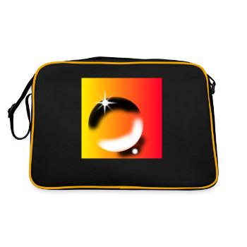 Muster - Retro Tasche - Schwarz/Gold - Hinten