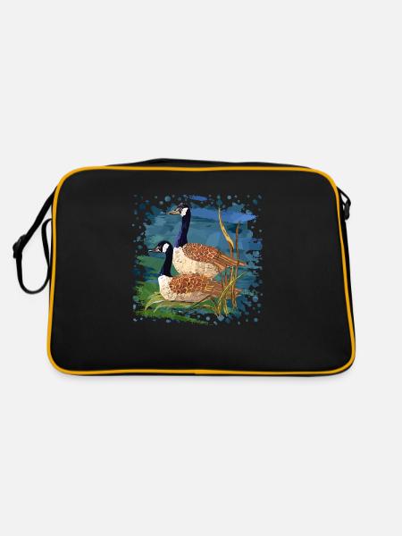 Oiseaux - Sac Retro - noir/or - Dos