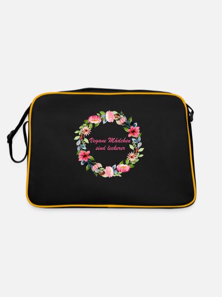veganemaedchen2 - Retro Tasche - Schwarz/Gold