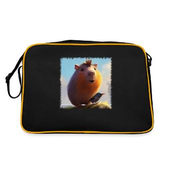 capybara mignon - Sac Retro - noir/or - Dos
