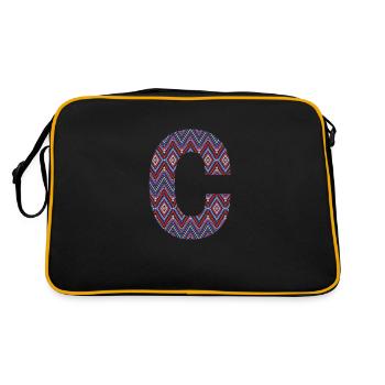 Monogram Letter C- geometric pattern - Retro Bag - black/gold - Back