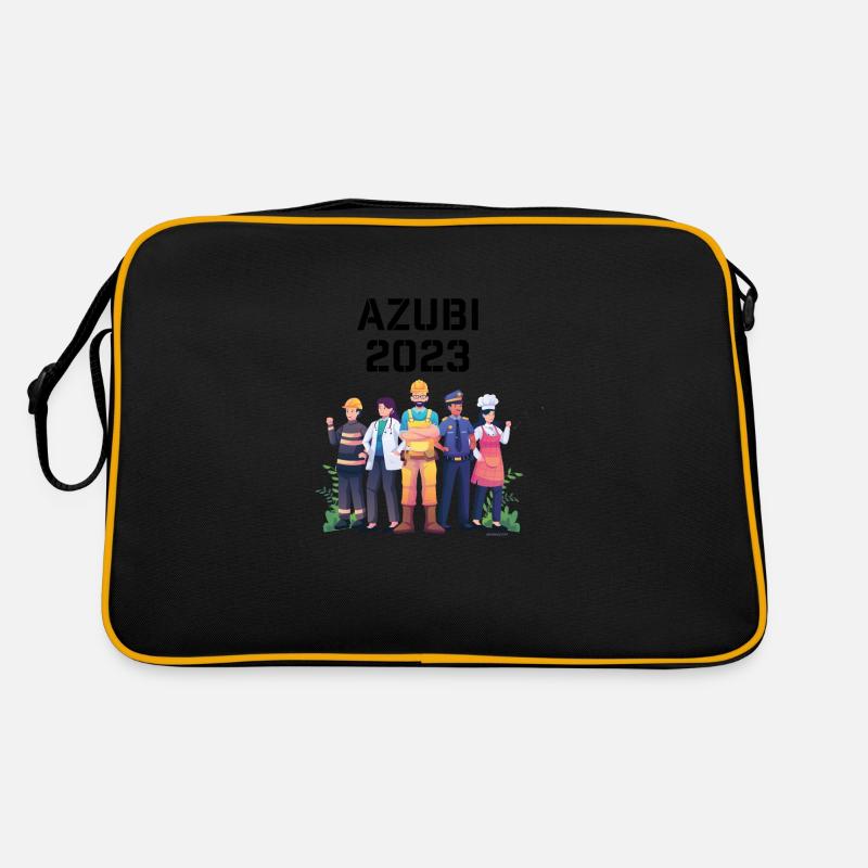 Azubi 2023 – Handwerker, Lehrem, Ausbildungsstart - Retro Tasche - Schwarz/Gold