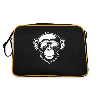 Singe Singe Visage de Singe Jungle - Sac Retro - noir/or - Dos