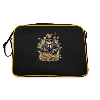 Chat gangster vêtu d’un costume élégant et d’argent - Sac Retro - noir/or - Dos