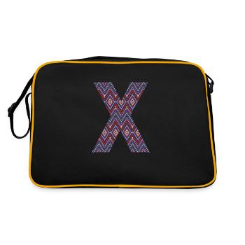 Monogram Letter X- geometric pattern - Retro Bag - black/gold - Back