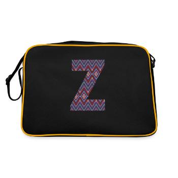 Monogram Letter Z- geometric pattern - Retro Bag - black/gold - Back